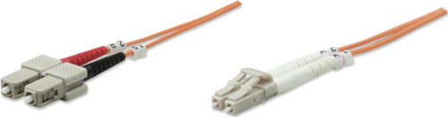 Intellinet Glasfaser LWL-Anschlusskabel, Duplex, Multimode, LC/SC, 50/125 m, OM2, 3 m, orange