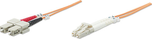 Intellinet Glasfaser LWL-Anschlusskabel, Duplex, Multimode, LC/SC, 50/125 m, OM2, 5 m, orange