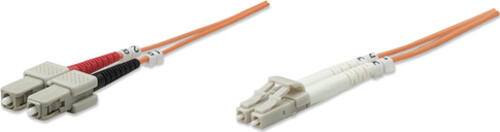 Intellinet Glasfaser LWL-Anschlusskabel, Duplex, Multimode, LC/SC, 62,5/125 m, OM1, 3 m, orange
