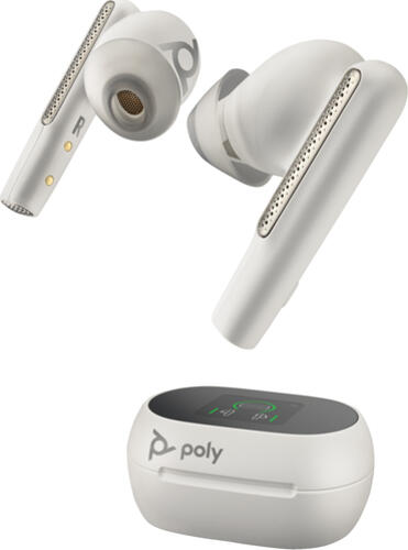 POLY Voyager Free 60+ UC Weißes Touchscreen-Ladeetui für BT700 USB-A-Adapter