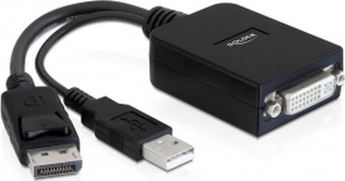 DeLOCK 61855 Videokabel-Adapter 0,23 m DisplayPort DVI-I Schwarz