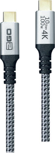 2GO Schnellladekabel USB-C 100W 10Gbps Thunderbolt 1,2m