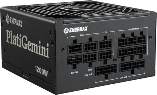 ENERMAX PlatiGemini ATX 3.1 ATX12VO Hybrid-Netzteil 1200W 80PLUS Platinum Vollmodulares 12V-2x6 60 percent Semi-Fanless WireView