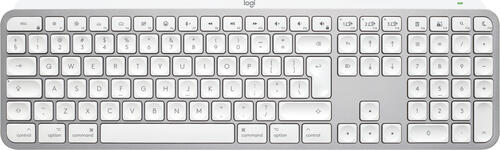 Logitech MX Keys S for Mac Tastatur B&uuml;ro RF Wireless &plus; Bluetooth QWERTY US International Aluminium&comma; Wei&szlig;