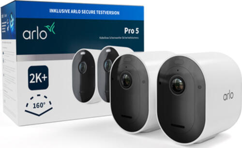 Arlo Pro 5 2K+ Überwachungskamera außen, 2er Set