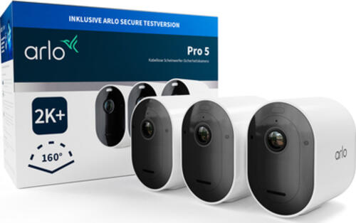 Arlo Pro 5 2K+ Überwachungskamera außen, 3er Set