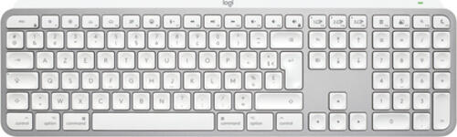 Logitech MX Keys S for Mac Tastatur B&uuml;ro RF Wireless &plus; Bluetooth AZERTY Franz&ouml;sisch Aluminium&comma; Wei&szlig;