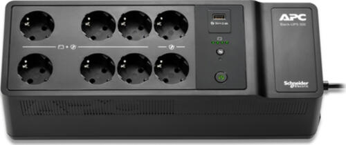APC Back-UPS BE500G2-GR - USV 8x Steckdose&comma; 500VA&comma; 1 USB-Ladeger&auml;t&comma; 1 USB-Datenanschluss
