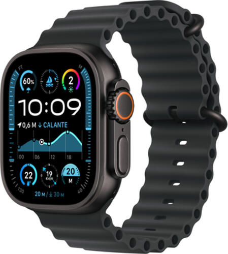 Apple Watch Ultra 2 schwarz mit Ocean Armband schwarz