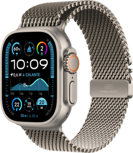 Apple Watch Ultra 2 Natur mit Milanaise-Armband Medium Natur