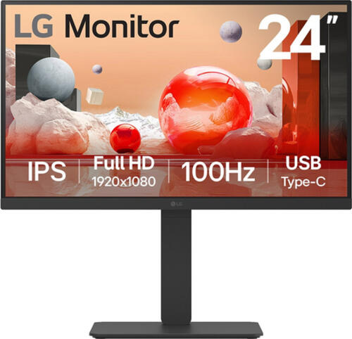 LG 24BA650-B.AEU 60,4cm 23,8Zoll IPS 1920x1080 16:9 250cd/m2 5ms HDMI DP USB Black