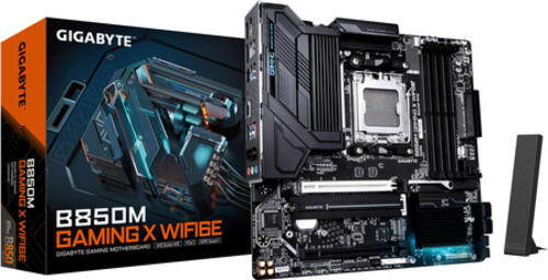 GIGABYTE B850M GAMING X WIFI6E Motherboard - AMD Ryzen 9000 Serien CPUs, 10+2+2 Phasen Digital VRM, bis zu 8200MHz DDR5 (OC), 1xPCIe 5.0 + 1xPCIe 4.0 M.2, 2.5LAN, WIFI 6E, USB 3.2 Gen 2.