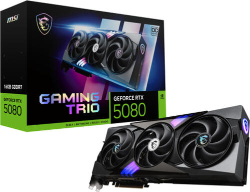 MSI GAMING GEFORCE RTX 5080 16G TRIO OC Grafikkarte NVIDIA 16 GB GDDR7
