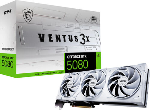 MSI VENTUS GEFORCE RTX 5080 16G 3X OC WHITE Grafikkarte NVIDIA 16 GB GDDR7