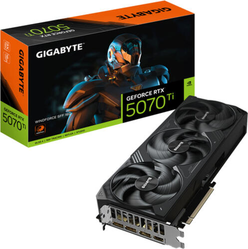 GIGABYTE GeForce RTX 5070 Ti WINDFORCE SFF 16G Grafikkarte - 16GB GDDR7&comma; 256bit&comma; PCI-E 5&period;0&comma; 2452 MHz Kerntakt&comma; 3 x DP 2&period;1b&comma; 1 x HDMI 2&period;1b&comma; NVIDIA DLSS 4&comma; GV-N507TWF3-16GD