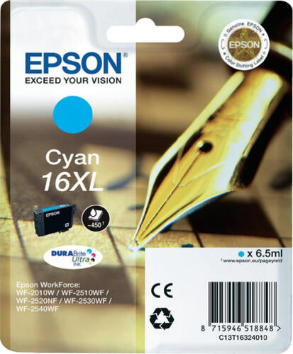 Epson Pen and crossword Singlepack Cyan 16XL DURABrite Ultra Ink