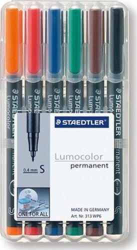Staedtler 313 WP6 Permanent-Marker Schwarz, Blau, Braun, Grün, Orange, Rot 6 Stück(e)