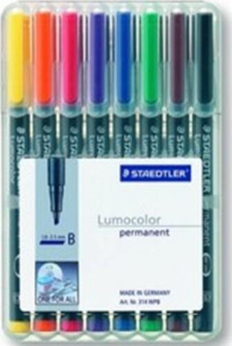 Staedtler 314 WP8 Permanent-Marker Schwarz, Blau, Braun, Grün, Orange, Rot, Violett, Gelb 1 Stück(e)