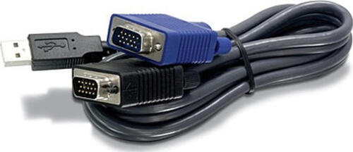 Trendnet 2.8m USB/VGA KVM Tastatur/Video/Maus (KVM)-Kabel Schwarz 2,8 m