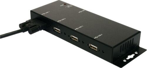 EXSYS External 4 Port USB 2.0 HUB 480 Mbit/s Schwarz