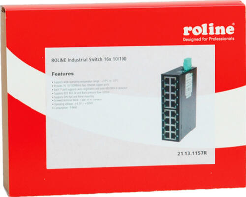 ROLINE Industrie Switch 16x RJ-45, unmanaged