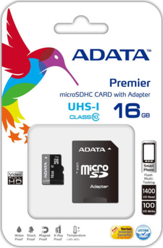 ADATA Premier microSDHC UHS-I U1 Class10 16GB Klasse 10