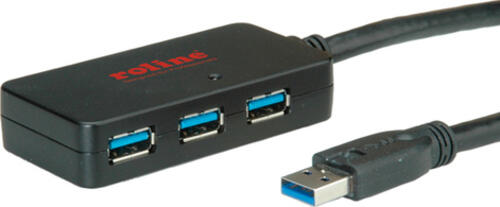 ROLINE USB 3.0 4-Port Hub mit Repeater 10m