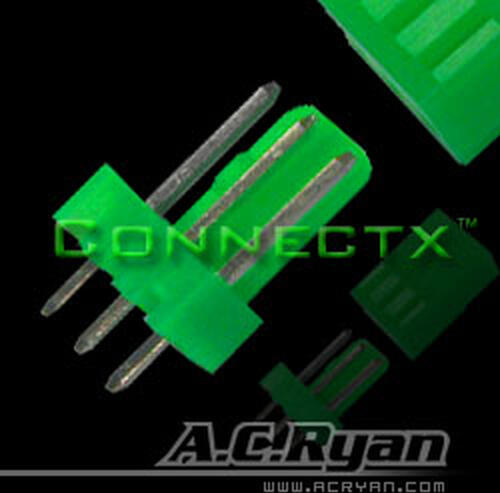 AC Ryan Connectx 3pin fan connector Male - UVGreen 100x Drahtverbinder 3pin Fan Male Grün