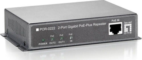 LevelOne Gigabit PoE Repeater, 2 Ports, Kaskadier, 802.3at PoE+