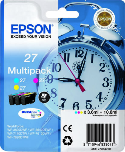 Epson Alarm clock 27 DURABrite Ultra Druckerpatrone 1 Stück(e) Original Cyan, Magenta, Gelb