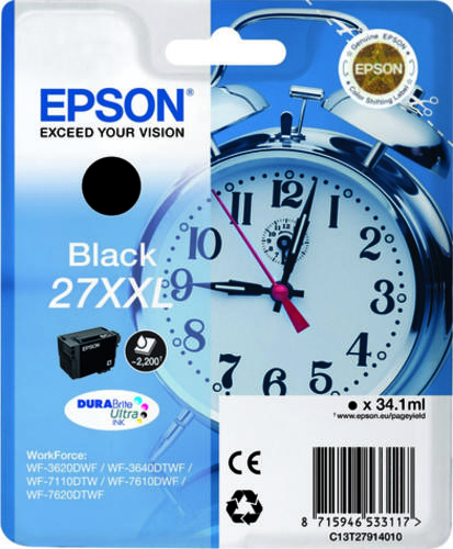 Epson Alarm clock 27XXL DURABrite Ultra Druckerpatrone 1 Stück(e) Original Schwarz
