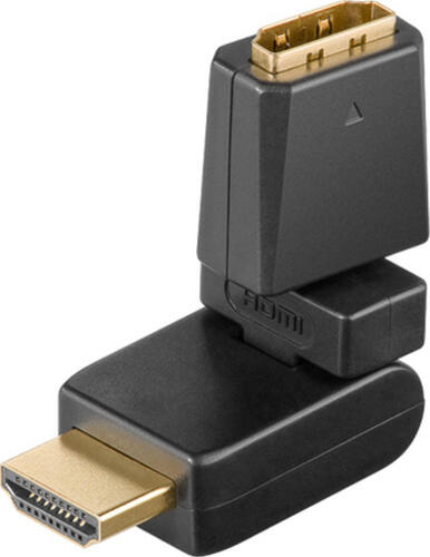 Goobay HDMI-Adapter 360, vergoldet (4K @ 60 Hz) HDMI-Buchse (Typ A) > HDMI-Stecker (Typ A), abwinkelbar