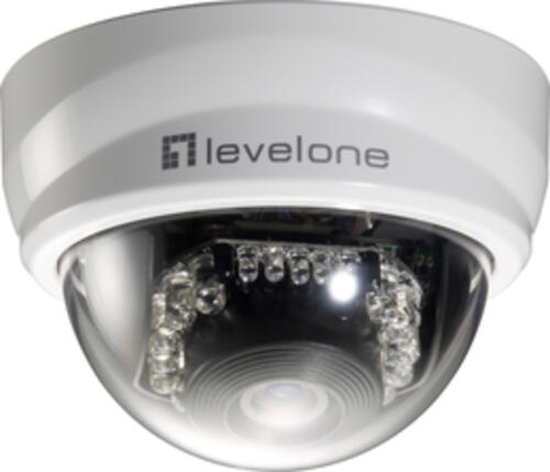 LevelOne Feste-Dome-Netzwerkkamera, 2 Megapixel, 802.3af PoE, Tag/Nacht, IR-LEDs