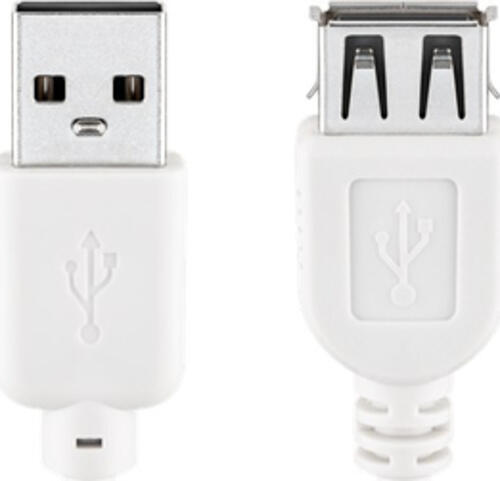 0,6m Goobay USB 2.0 Hi-Speed-Verlängerungskabel, weiß USB 2.0-Stecker (Typ A) > USB 2.0-Buchse (Typ A)