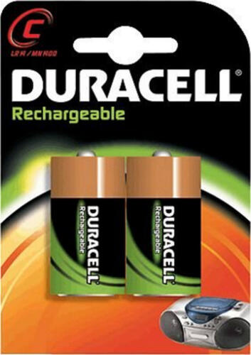 Duracell 055988 Haushaltsbatterie Wiederaufladbarer Akku C Nickel-Metallhydrid (NiMH)
