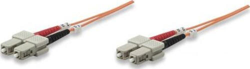 Intellinet Glasfaser LWL-Anschlusskabel, Duplex, Multimode, SC/SC, 62,5/125 m, OM1, 1 m, orange