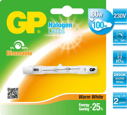 GP Lighting 070771-HLME1 Halogenlampe 80 W R7s Warmweiß D