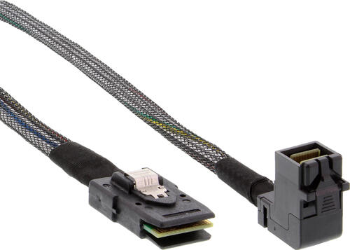 InLine Mini-SAS HD Kabel, SFF-8643 gewinkelt zu SFF-8087, mit Sideband, 1m