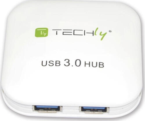 Techly IUSB3-HUB4-WH Schnittstellen-Hub 5000 Mbit/s Weiß