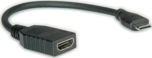 ROLINE HDMI High Speed Kabel mit Ethernet, HDMI BU - Mini HDMI ST 0,15m