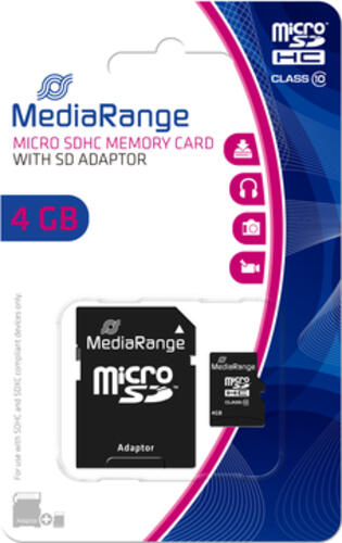 MediaRange MR956 Speicherkarte 4 GB MicroSDHC Klasse 10