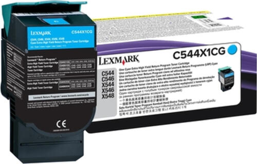 Lexmark C544,C546,X544,X546,X548 Rückgabe-Tonerkassette Cyan 4K