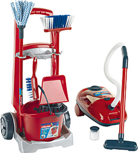 Theo Klein Vileda cleaning trolley + vakuum cleaner