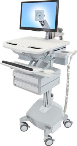 Ergotron StyleView Aluminium, Grau, Weiß Flachbildschirm Multimedia-Wagen