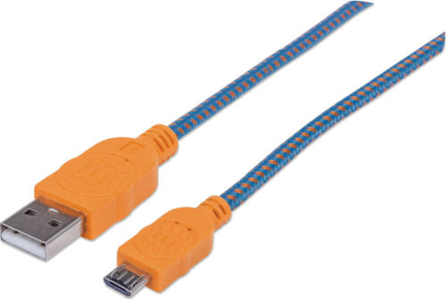 Manhattan 394024 USB Kabel 1 m USB 2.0 USB A Micro-USB B Blau