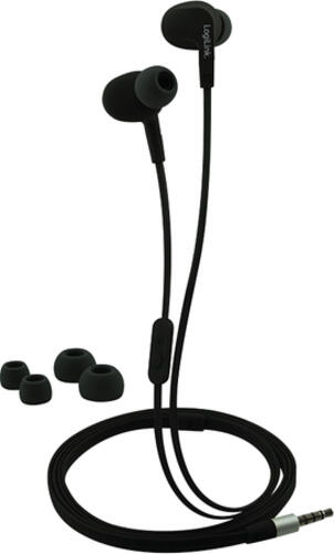 LogiLink HS0042 Kopfhörer & Headset Kabelgebunden im Ohr Anrufe/Musik Schwarz
