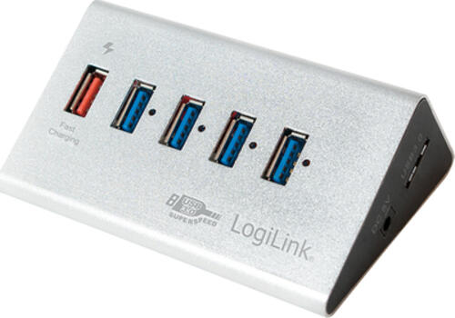 LogiLink UA0227 Schnittstellen-Hub USB 3.2 Gen 1 (3.1 Gen 1) Micro-B 5000 Mbit/s Schwarz