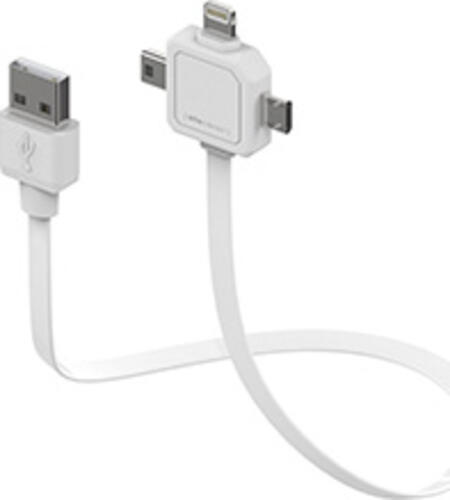 Allocacoc POWER USBCABLE Handykabel Weiß 0,8 m USB A Micro-USB B + Apple 30-pin + Samsung 30-pin