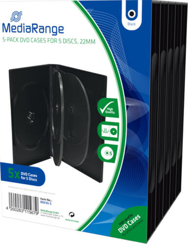MediaRange BOX35-5 CD-Hülle DVD-Hülle 5 Disks Schwarz