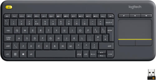 Logitech K400 Plus Wireless Touch Keyboard schwarz, USB, CH